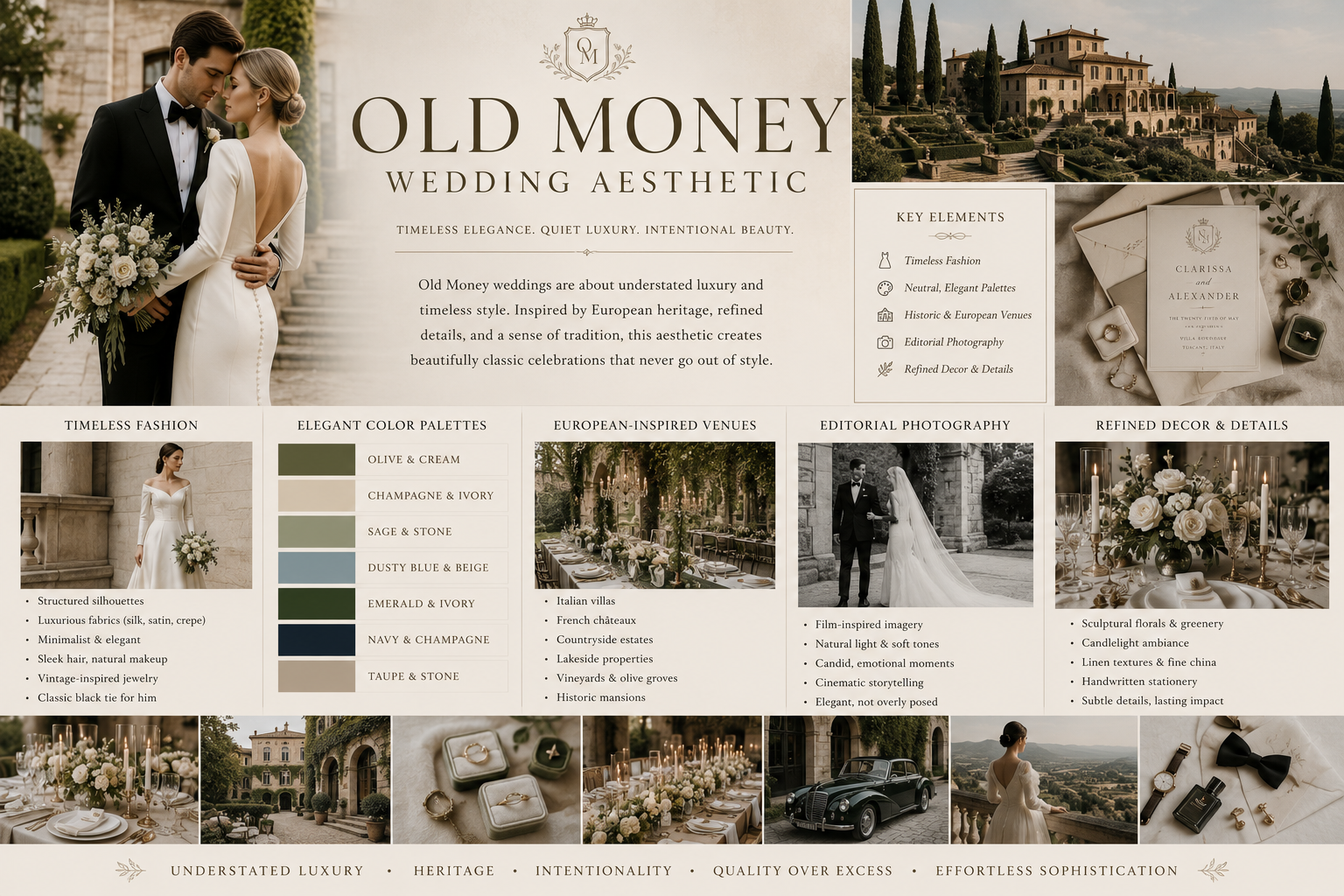 Old Money Wedding Aesthetic — Complete Guide for Elegant Modern Weddings