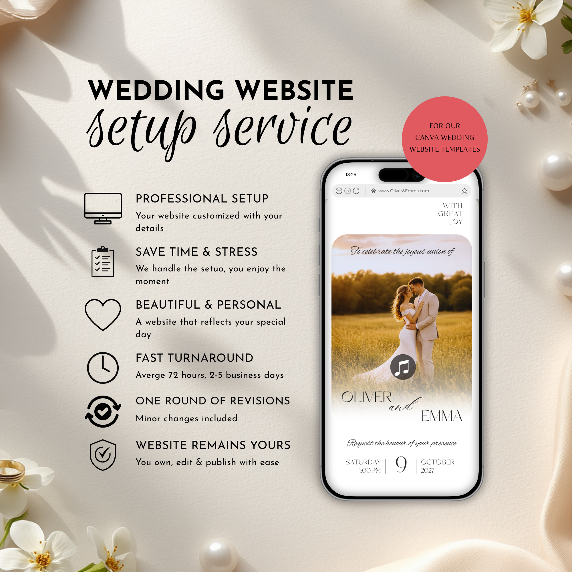 Wedding Website Setup Service | Personalized Canva Website