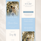 Dusty Blue Classic Save the Date Wedding Invitation Website Template