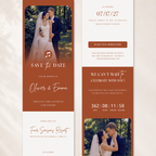 Terracotta Classic Save the Date Wedding Invitation Website Template