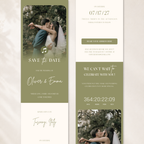 Sage Green Classic Save the Date Wedding Invitation Website Template