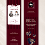 Burgundy Kids Save the Date Website Template | Old Money Style