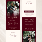Burgundy Classic Save the Date Wedding Invitation Website Template