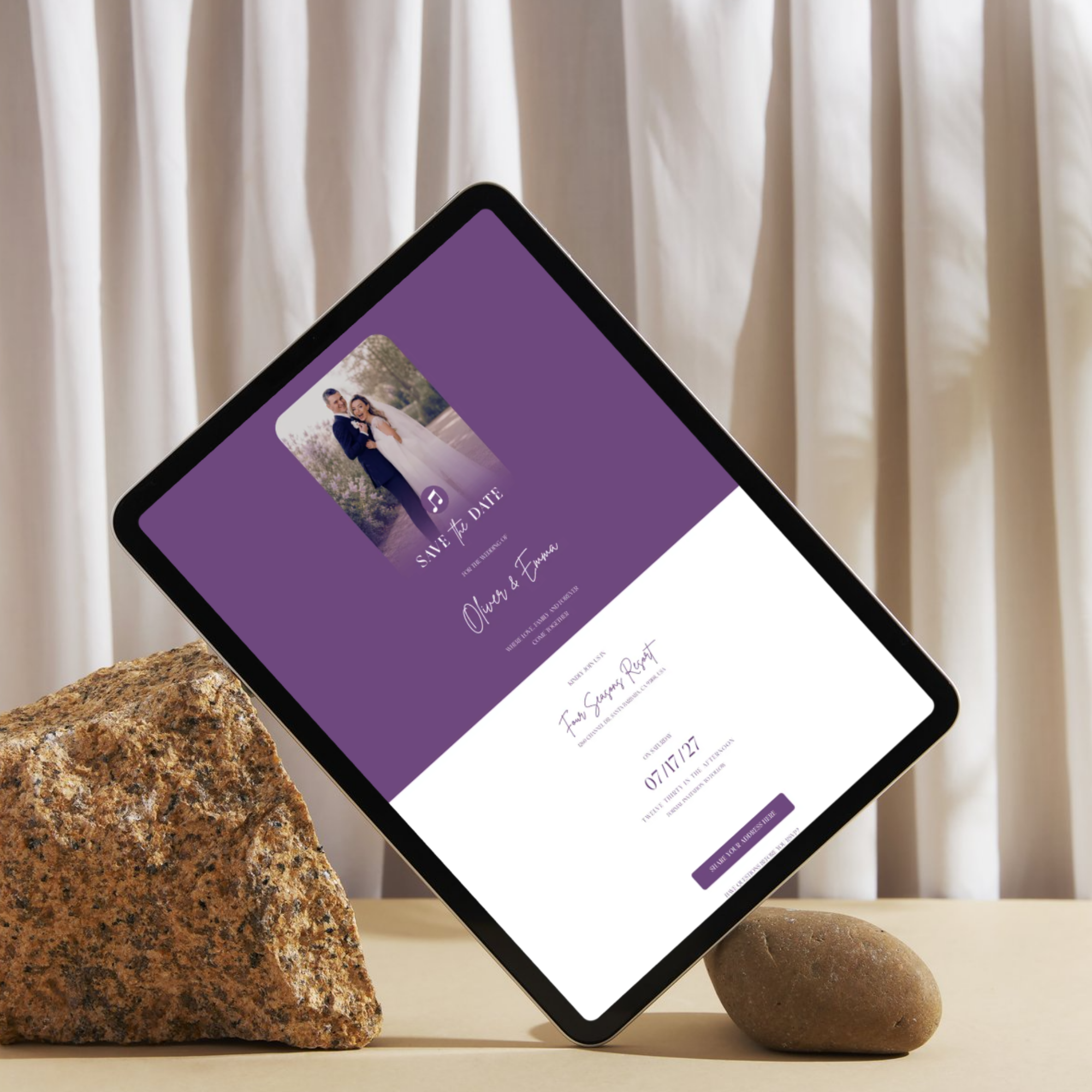 Lilac Digital Wedding Invitation | Save the Date Website Template