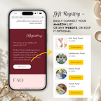Old Money Deep Cherry Wedding Website Template with RSVP | Canva Template