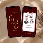 Cabernet Kids Save the Date Video Template | Editable Canva Wedding Invitation