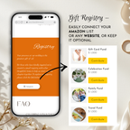 Bold Orange Wedding Invitation Website Template with RSVP & Music