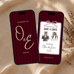 Burgundy Kids Save the Date Video Template | Editable Canva Wedding Invitation
