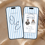 Dusty Blue Kids Save the Date Video Template | Editable Canva Wedding Invitation