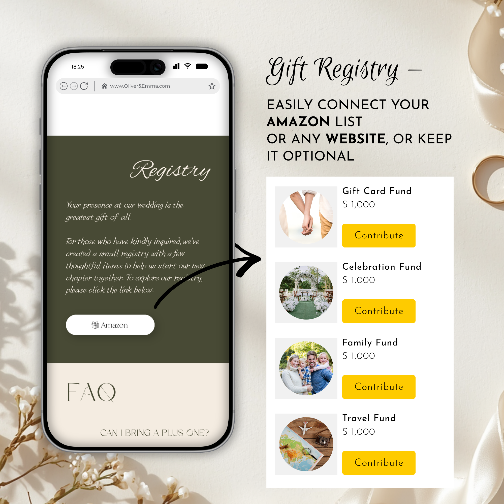 Olive & Cream Wedding Website Template with RSVP | Canva Template