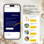 Navy Wedding Website Template with RSVP | Canva Template