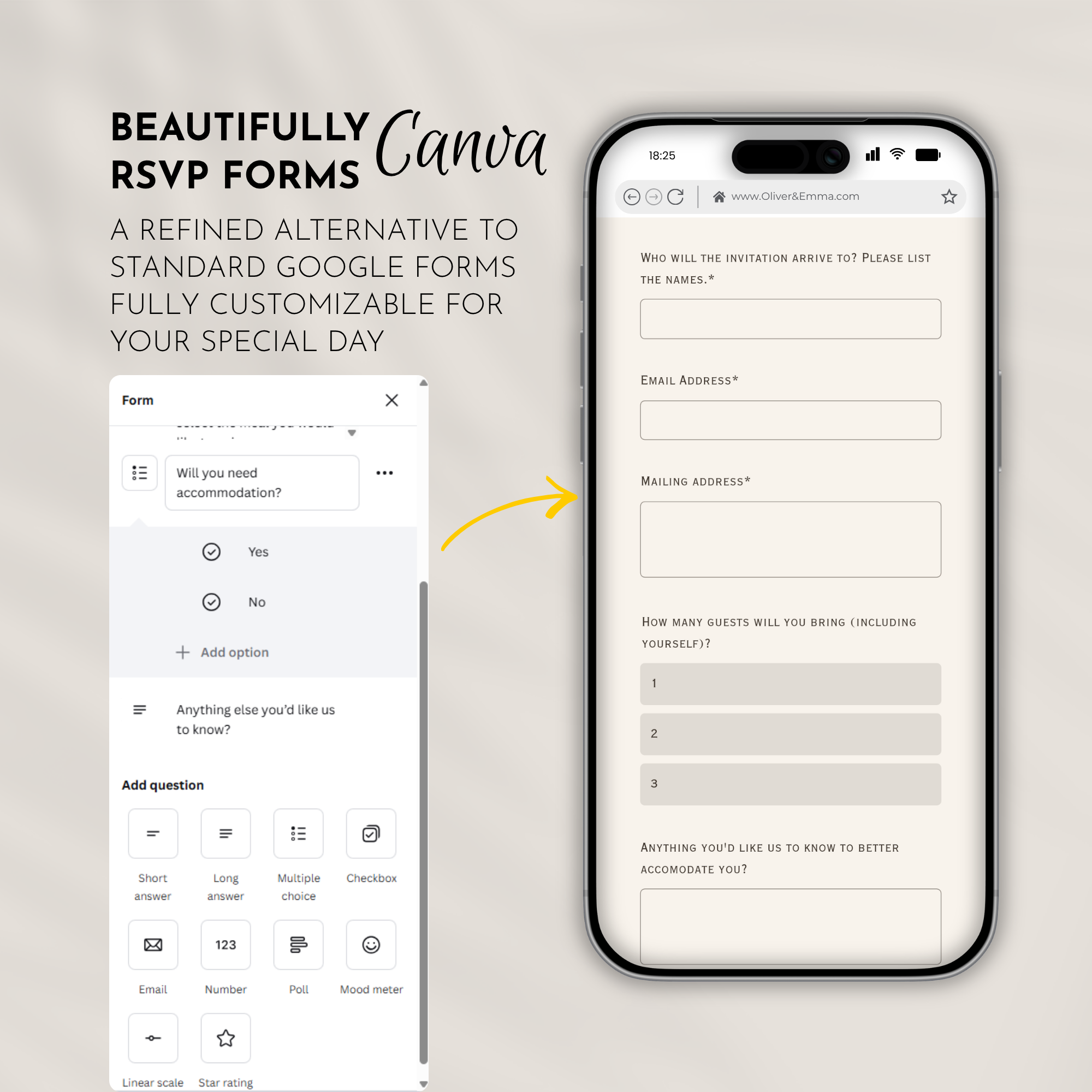 Ivory Save the Date Website with RSVP