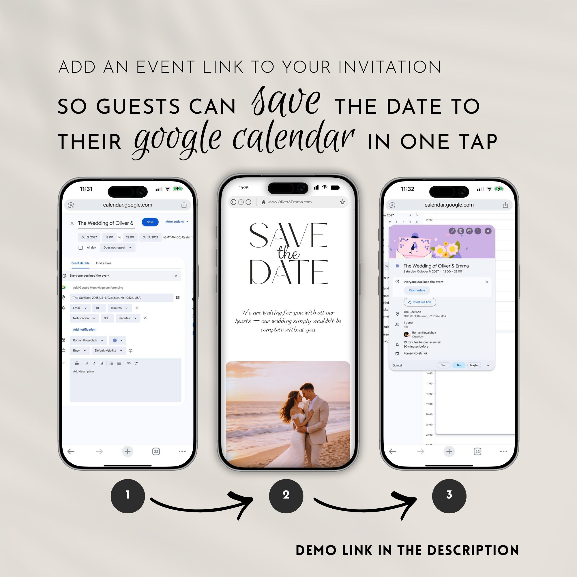 White & Beige Wedding Website Template with RSVP | Canva Template