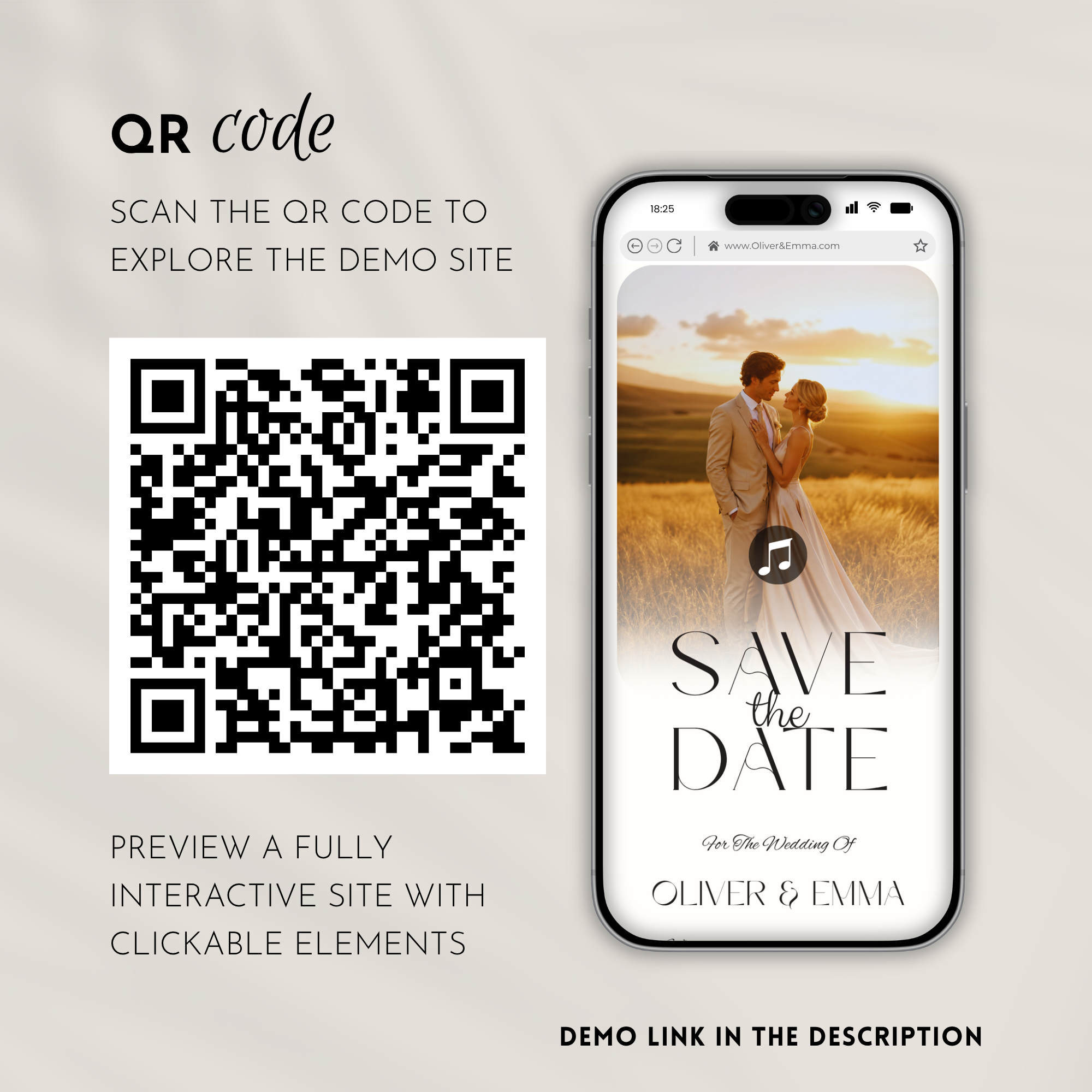 Pink & Champagne Save The Date Website Template | Canva Template