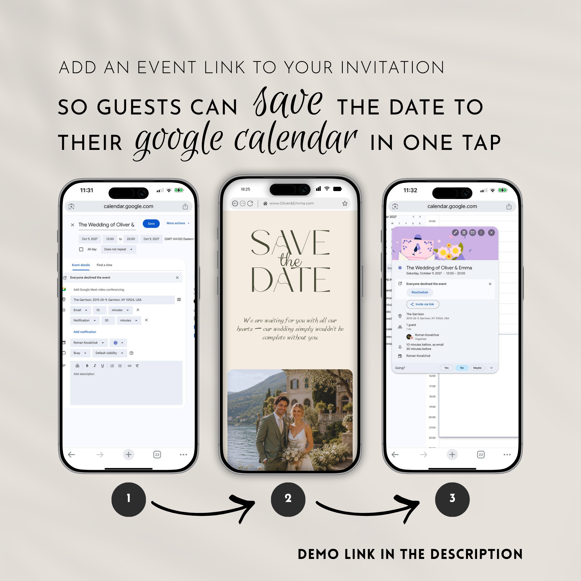 Olive & Cream Wedding Website Template with RSVP | Canva Template