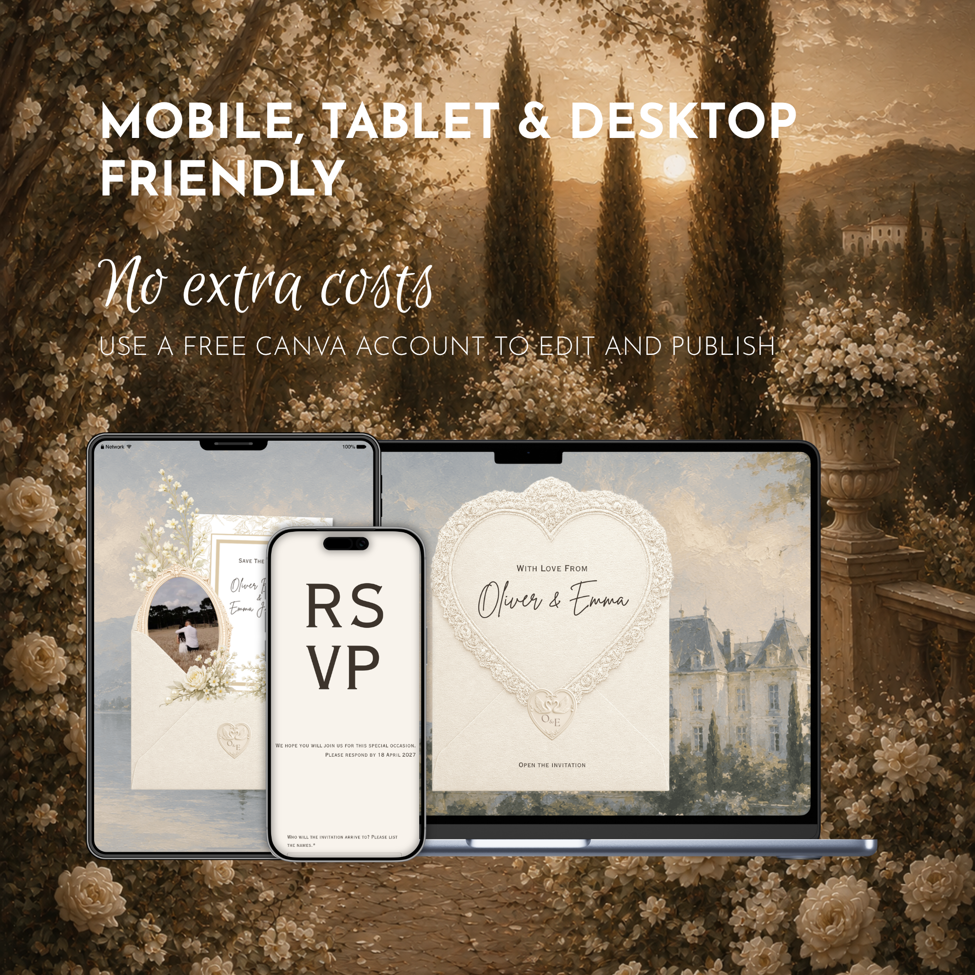Ivory Save the Date Website with RSVP
