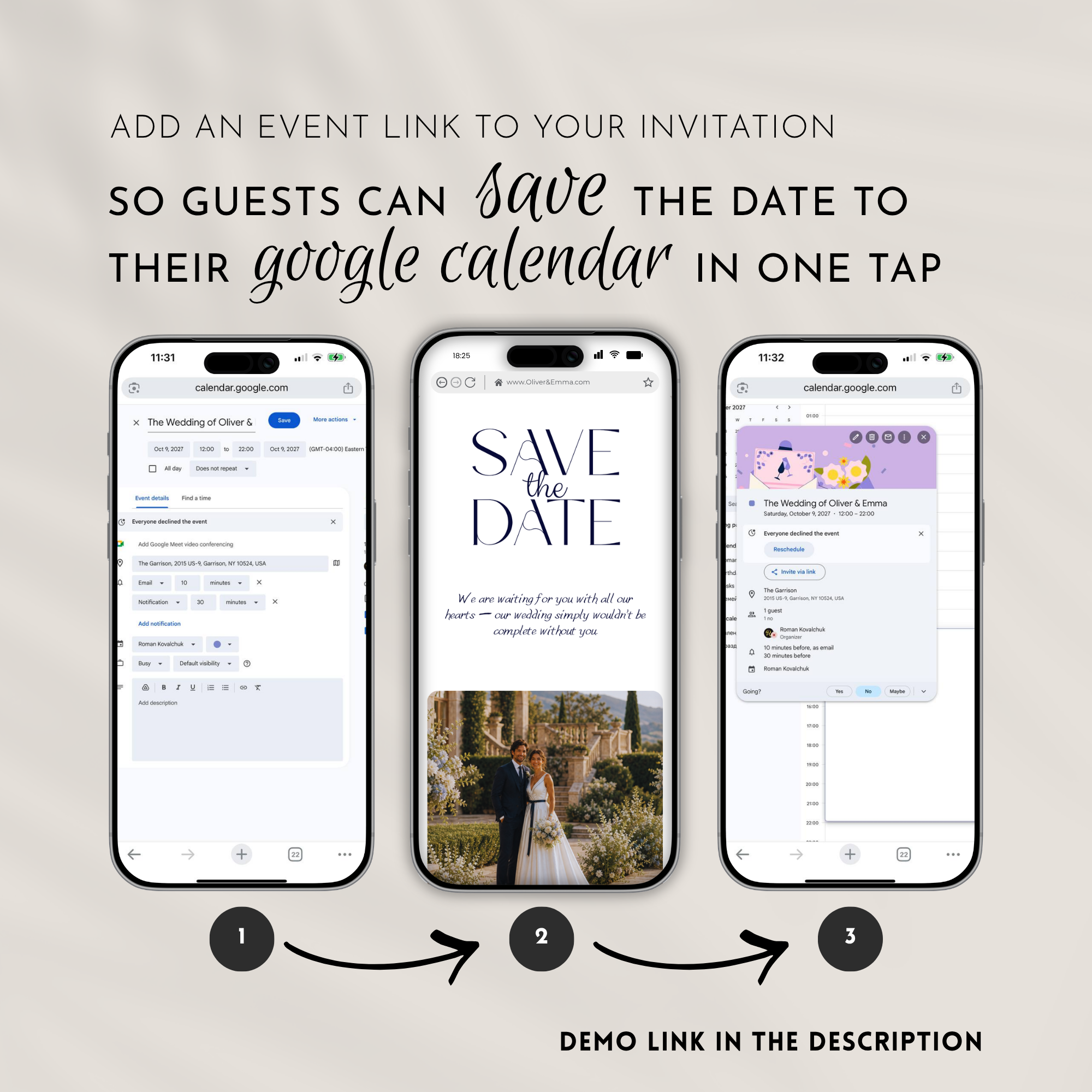 Navy Wedding Website Template with RSVP | Canva Template