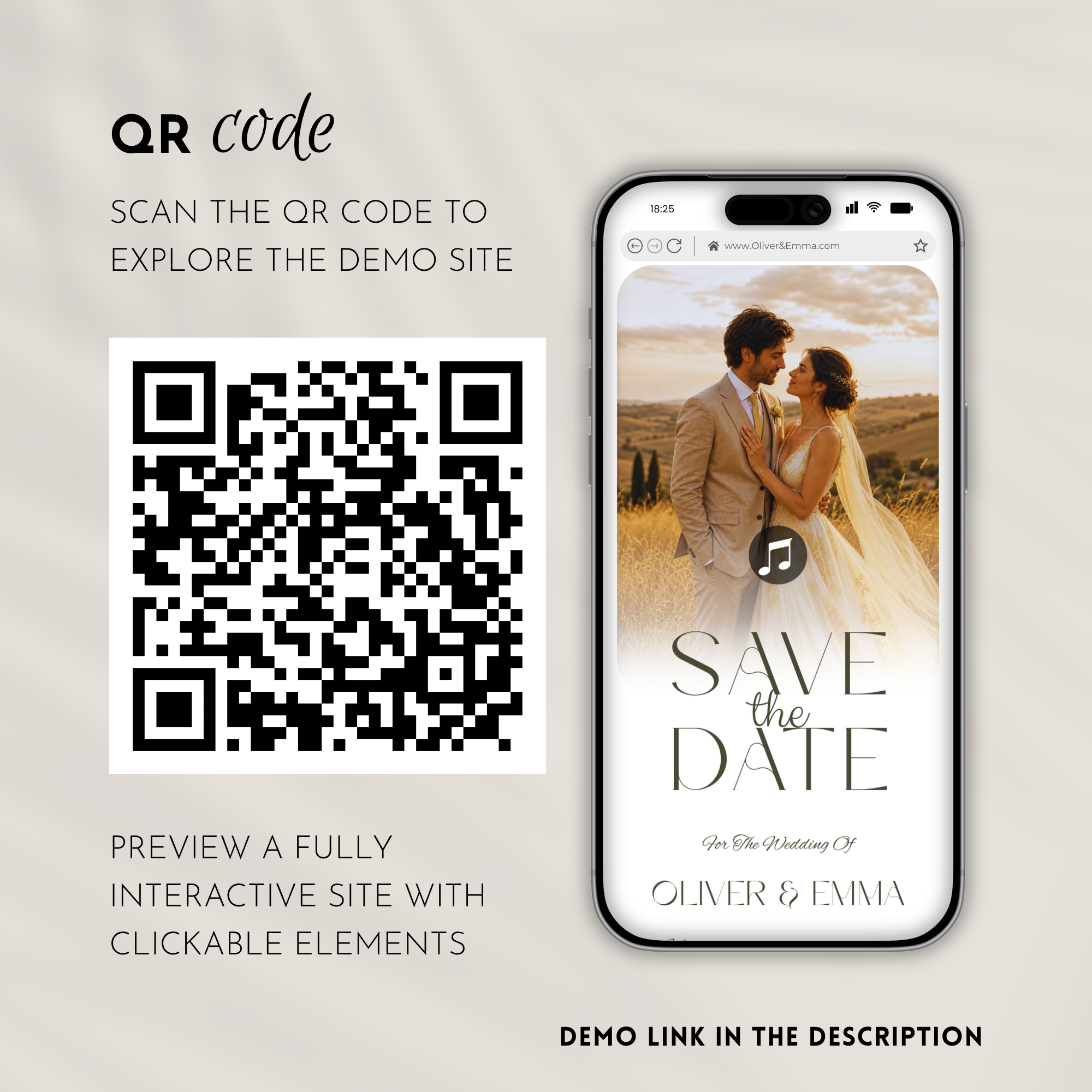 Canary Save the Date Wedding Invitation Website Template