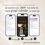 Espresso Brown Classic Save the Date Wedding Invitation Website Template