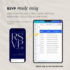 Navy Wedding Website Template with RSVP | Canva Template