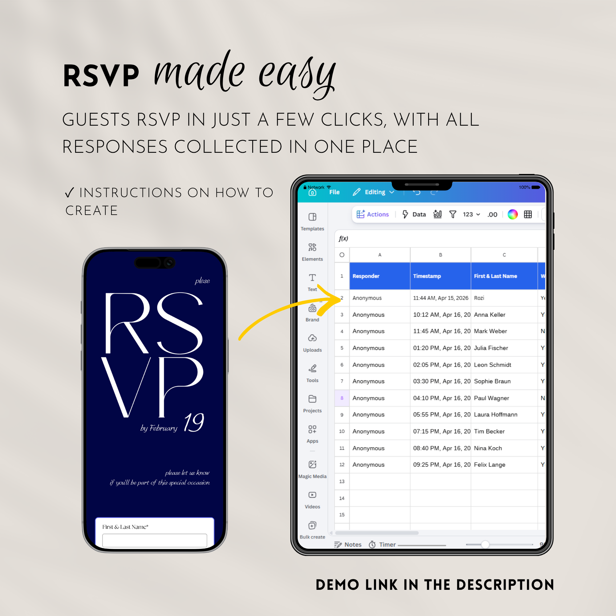 Navy Wedding Website Template with RSVP | Canva Template