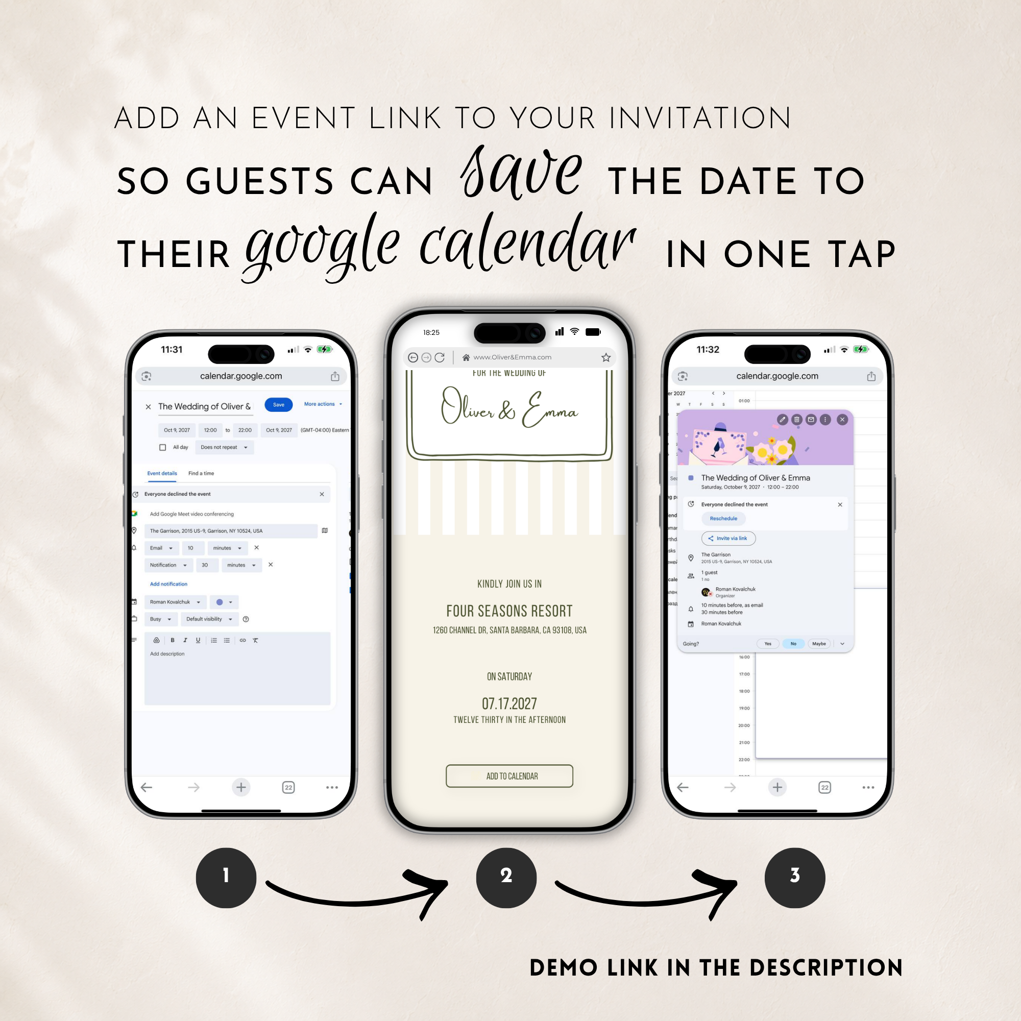 Ivory & Olive Kids Save the Date Website Template | Old Money Style