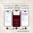 Burgundy Kids Save the Date Website Template | Old Money Style