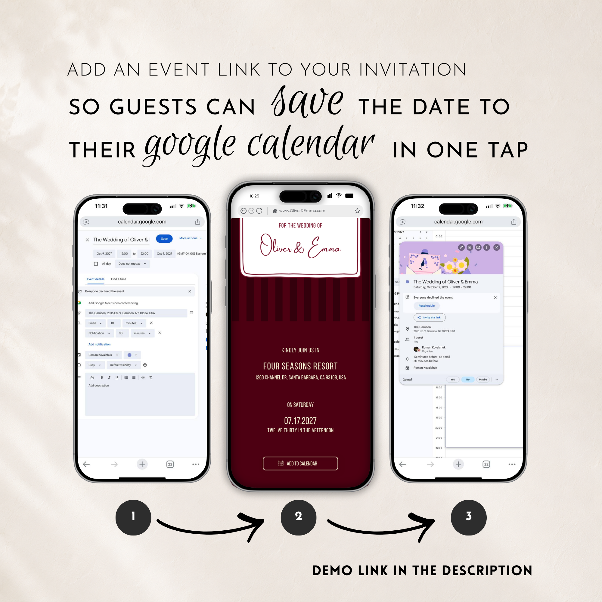 Burgundy Kids Save the Date Website Template | Old Money Style