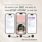 Blush Pink Classic Save the Date Wedding Invitation Website Template