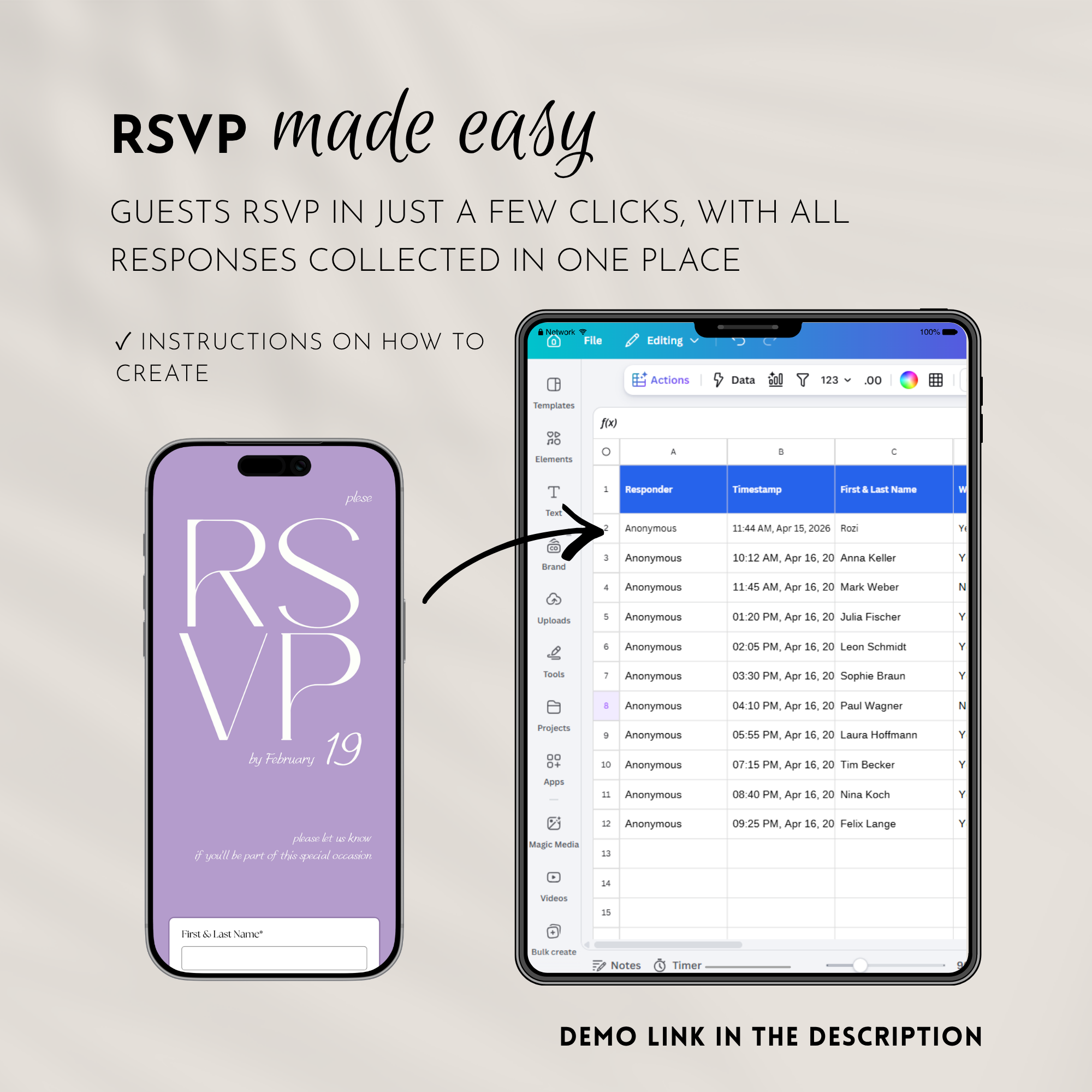 Lavender & Baby’s Breath Wedding Website Template with RSVP | Canva Template