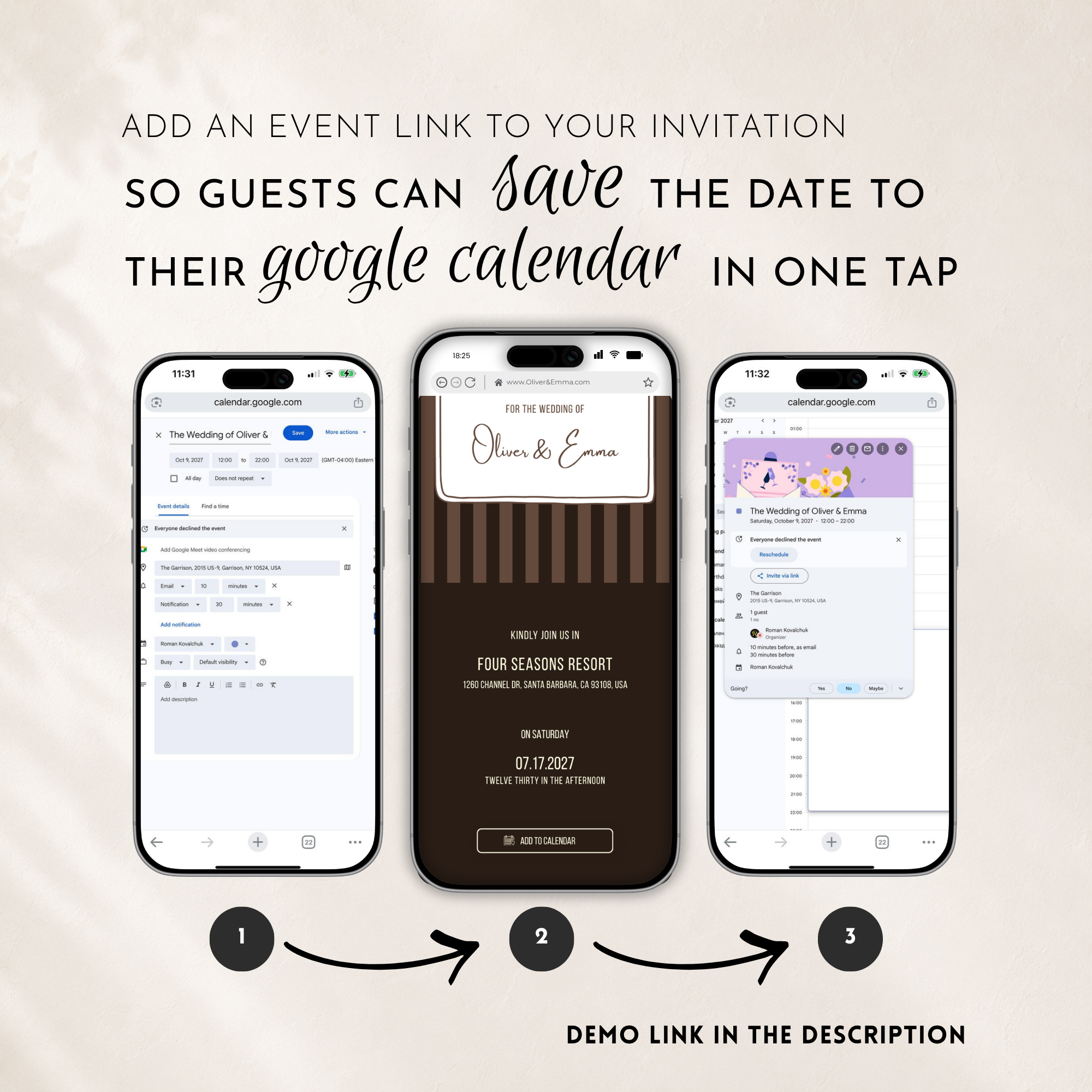 Espresso Brown Kids Save the Date Website Template | Old Money Style