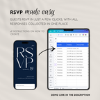 Old Money Navy Wedding Website Template with RSVP | Canva Template