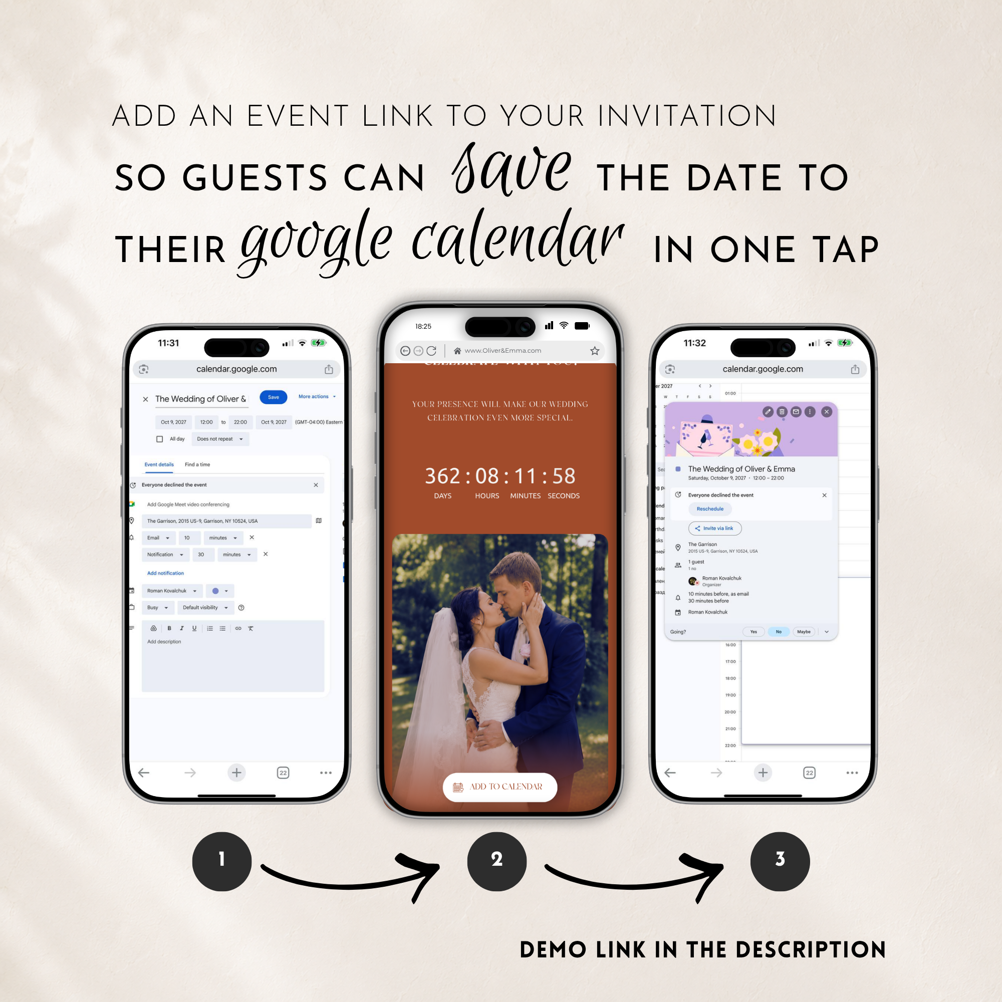 Terracotta Classic Save the Date Wedding Invitation Website Template