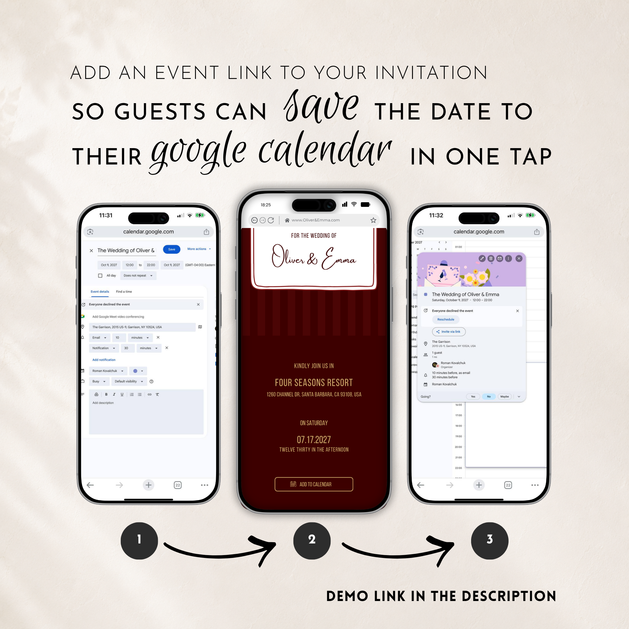 Cabernet Kids Save the Date Website Template | Old Money Style