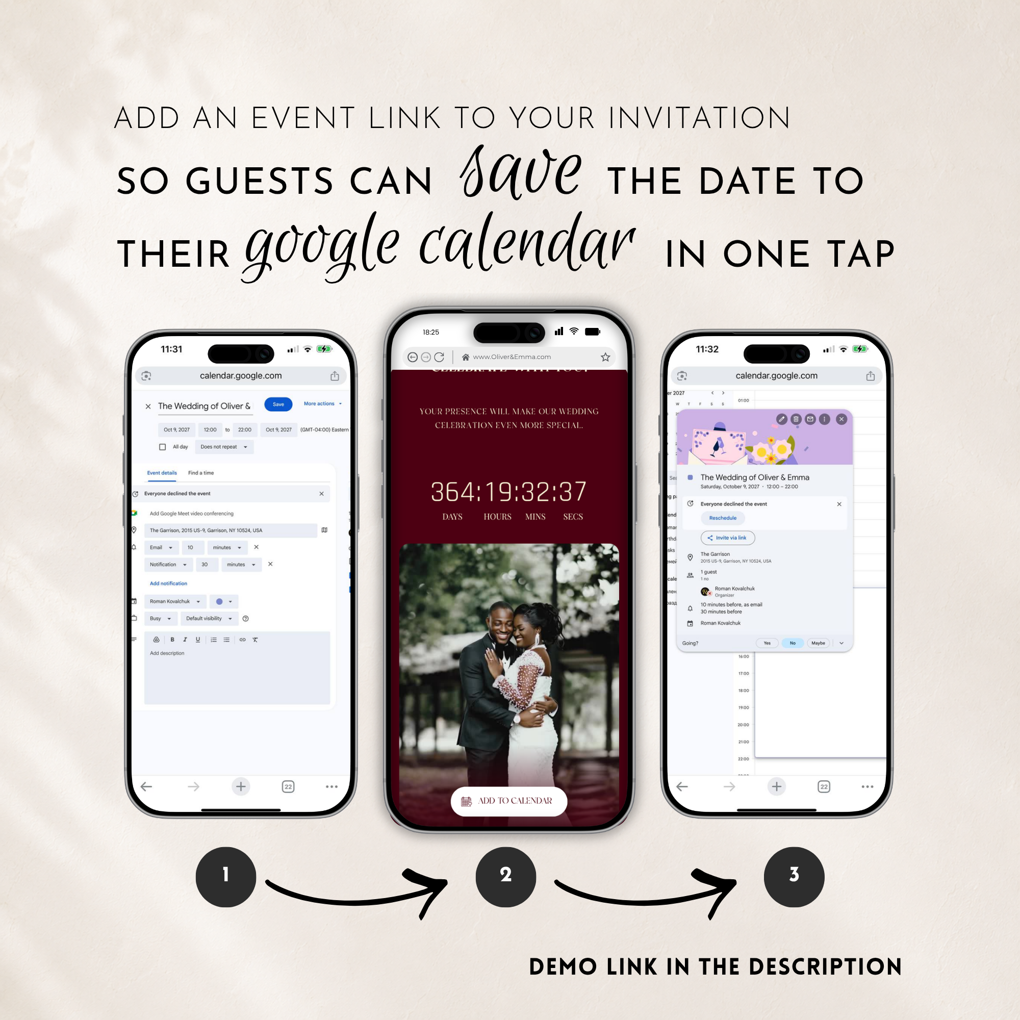 Burgundy Classic Save the Date Wedding Invitation Website Template