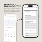 White & Beige Wedding Website Template with RSVP | Canva Template