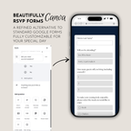 Old Money Navy Wedding Website Template with RSVP | Canva Template