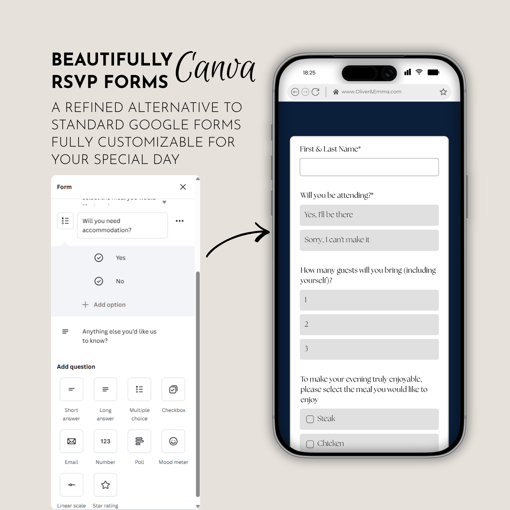 Old Money Navy Wedding Website Template with RSVP | Canva Template