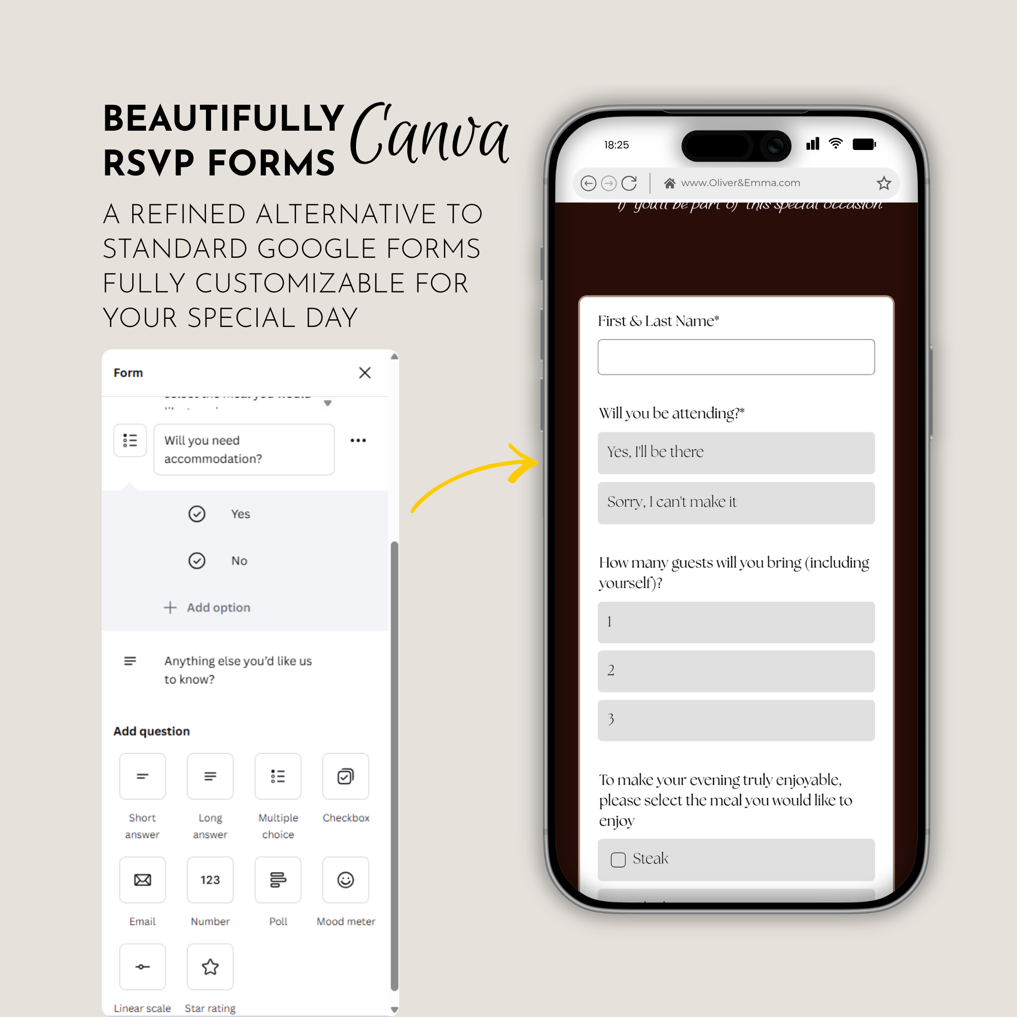 Old Money Mulled Wine Wedding Website Template with RSVP | Canva Template