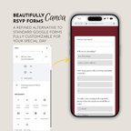 Old Money Deep Cherry Wedding Website Template with RSVP | Canva Template
