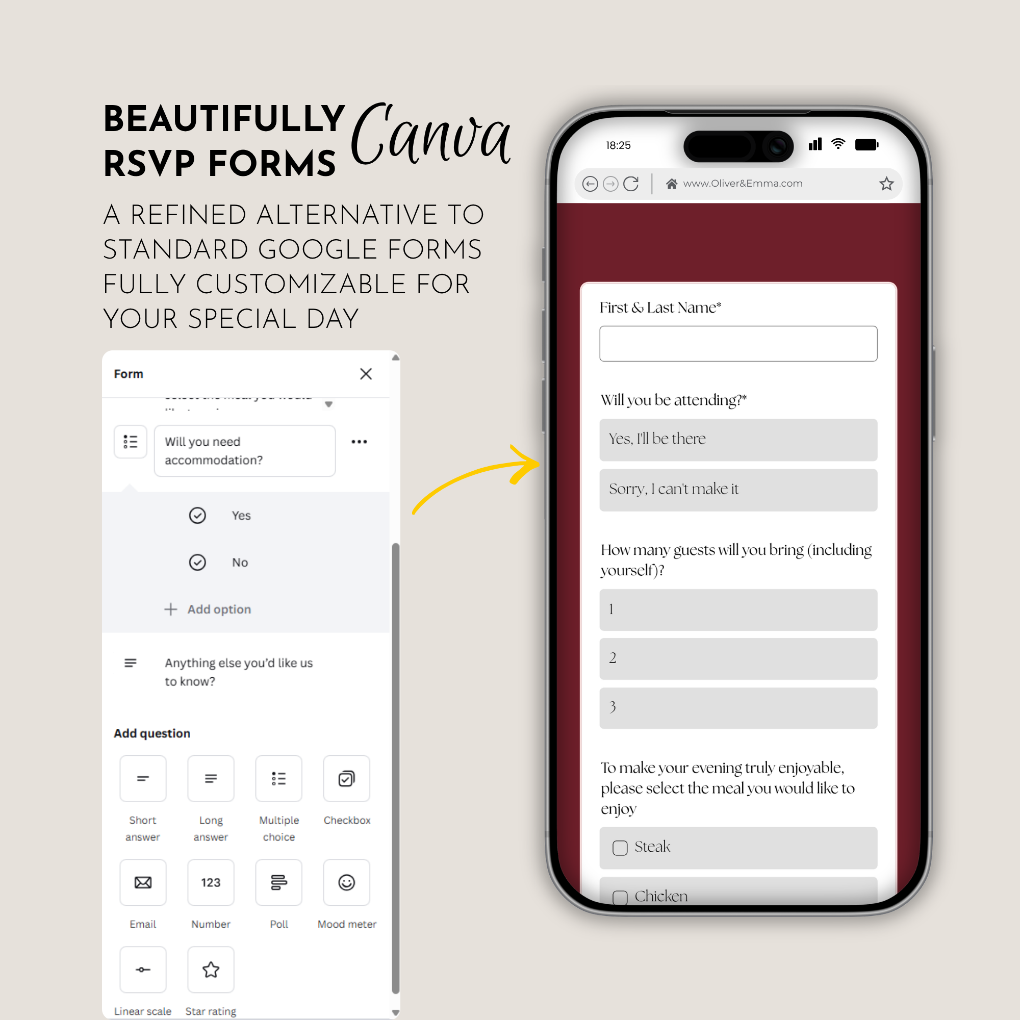 Old Money Deep Cherry Wedding Website Template with RSVP | Canva Template