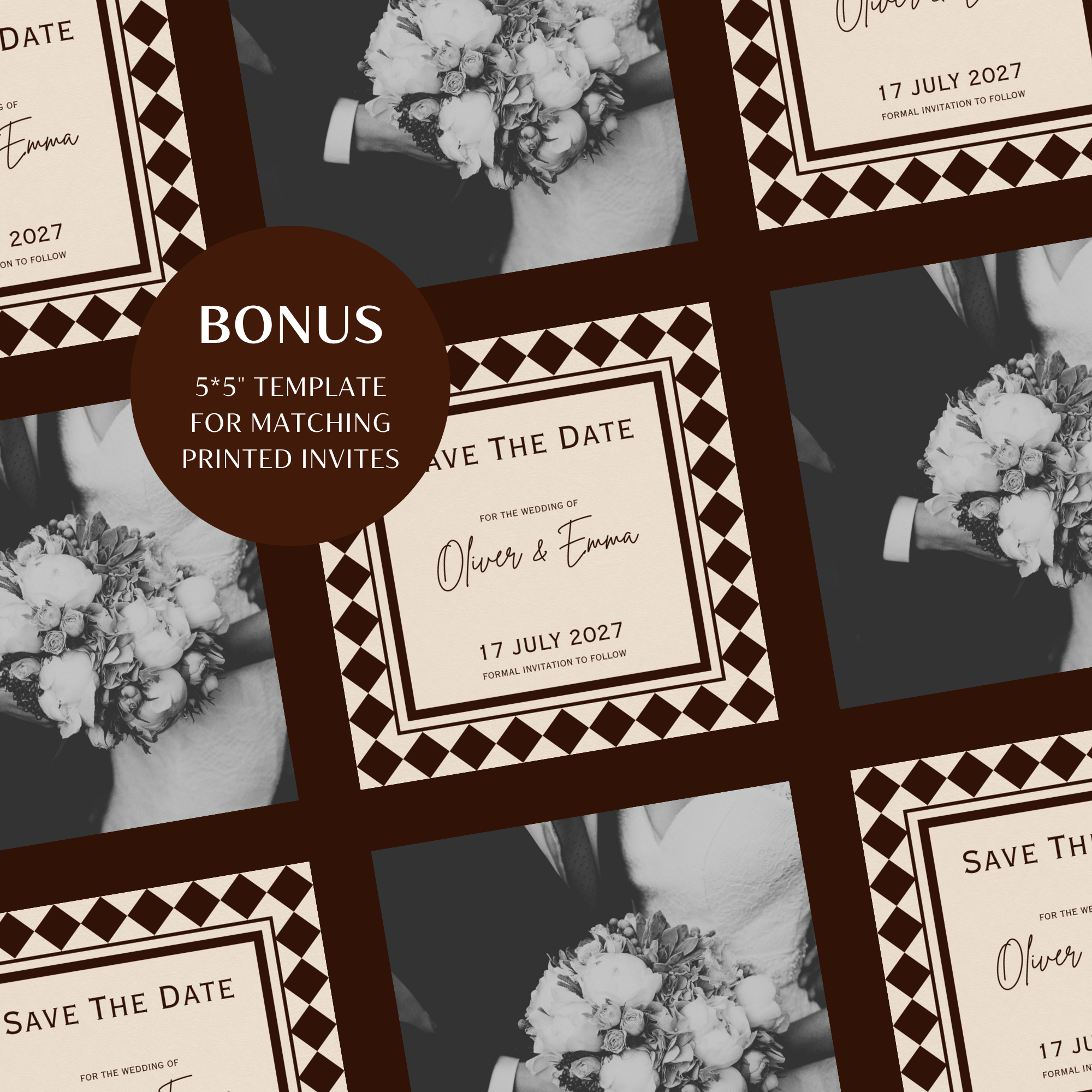 Chocolate Brown Old Money Save the Date Website with RSVP
