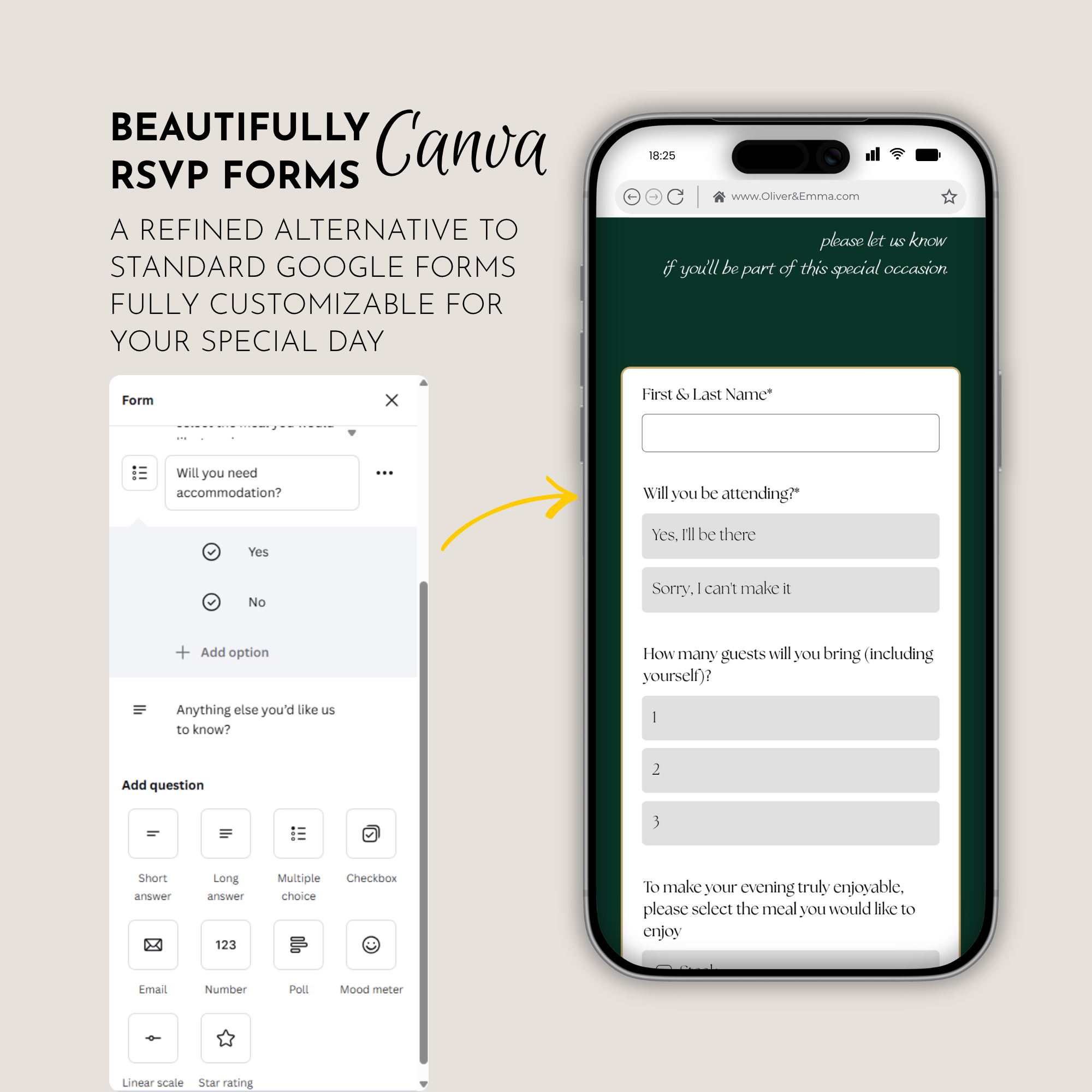 Old Money Emerald Wedding Website Template with RSVP | Canva Template