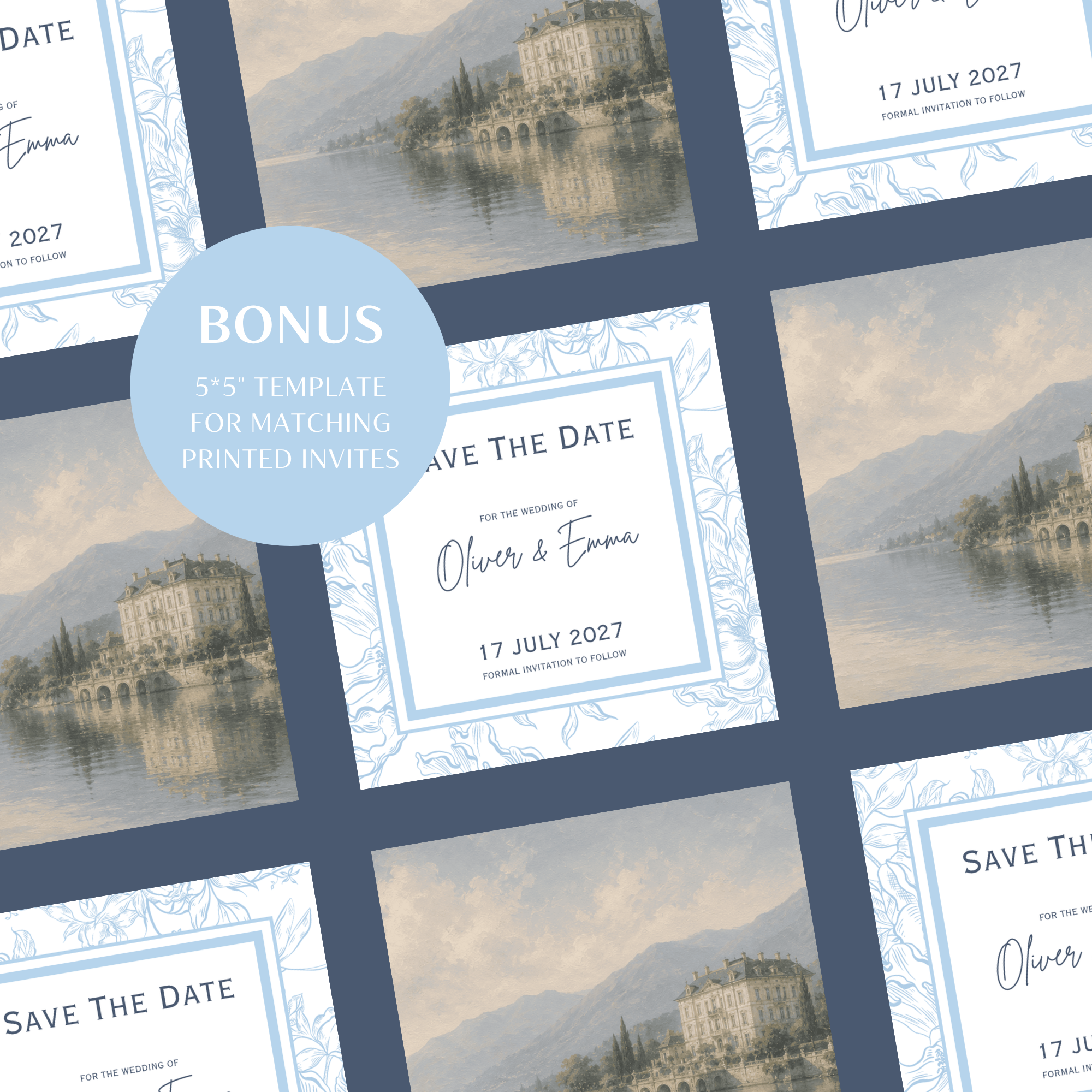Dusty Blue Save the Date Website with RSVP