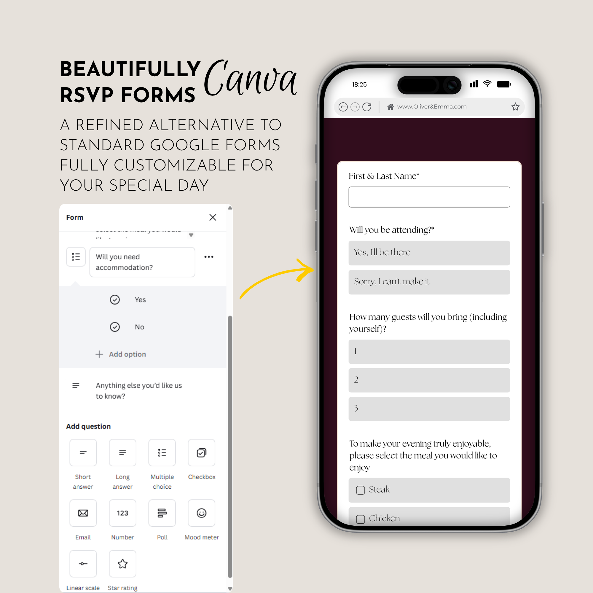 Old Money Plum Wedding Website Template with RSVP | Canva Template