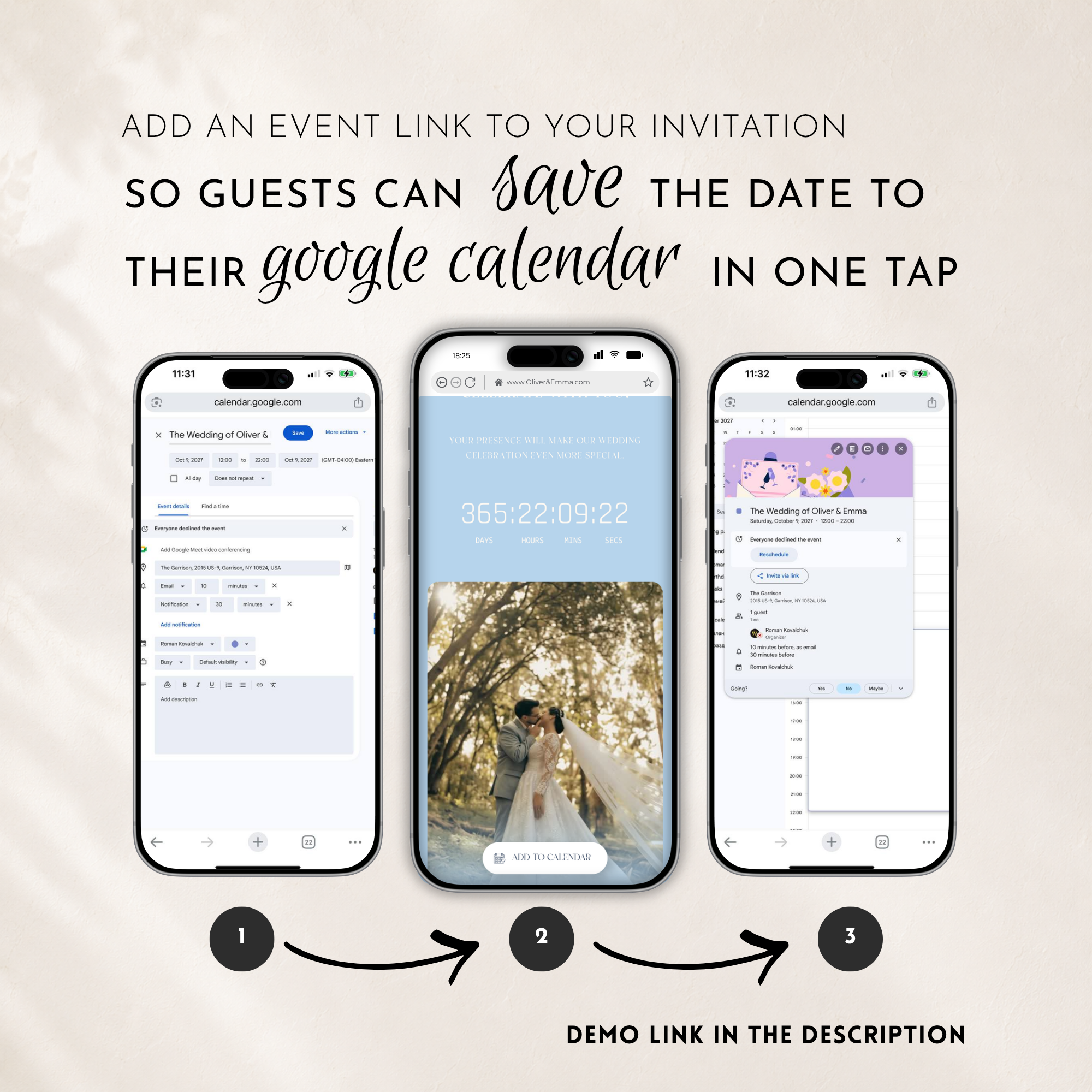 Dusty Blue Classic Save the Date Wedding Invitation Website Template