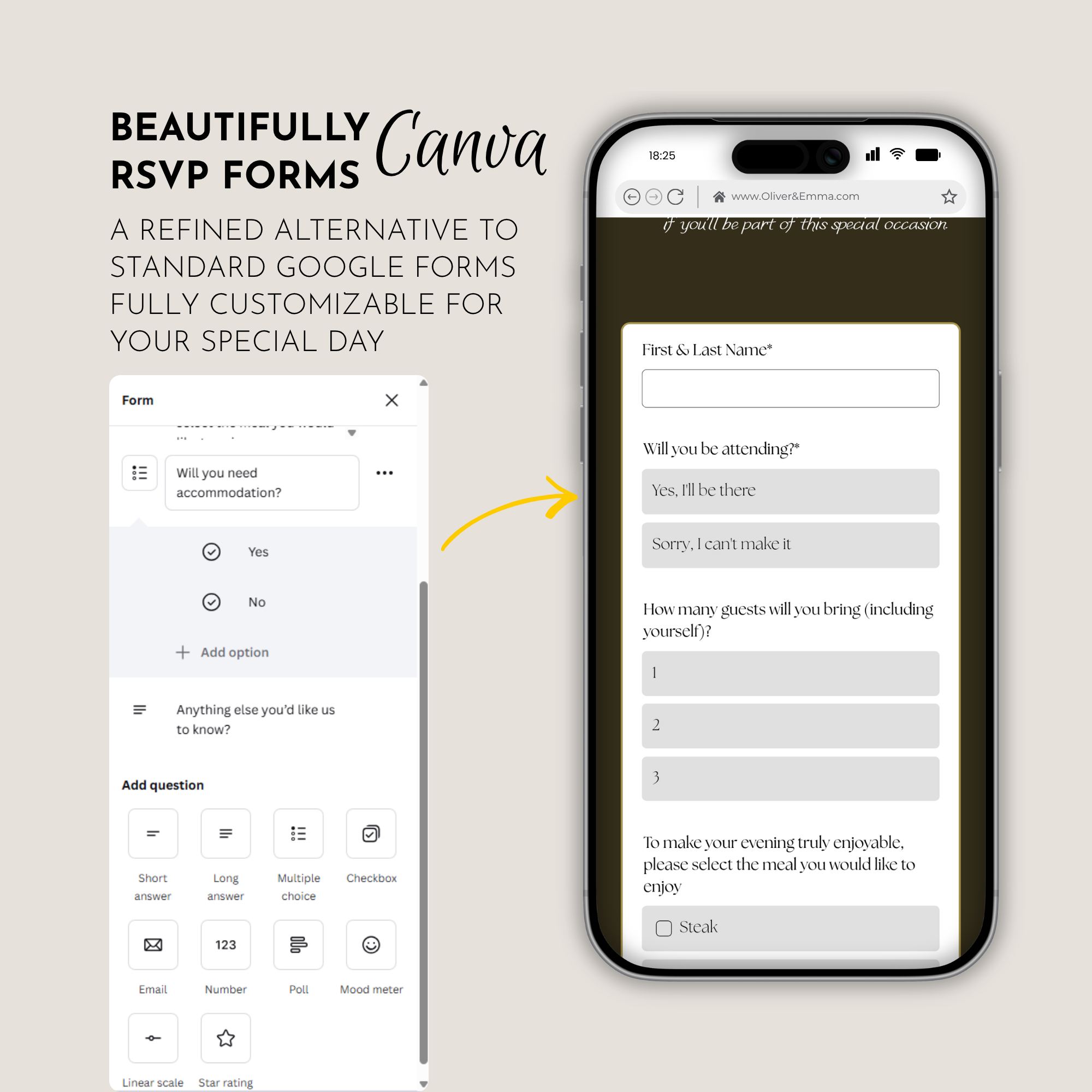 Old Money Forest Moss Wedding Website Template with RSVP | Canva Template