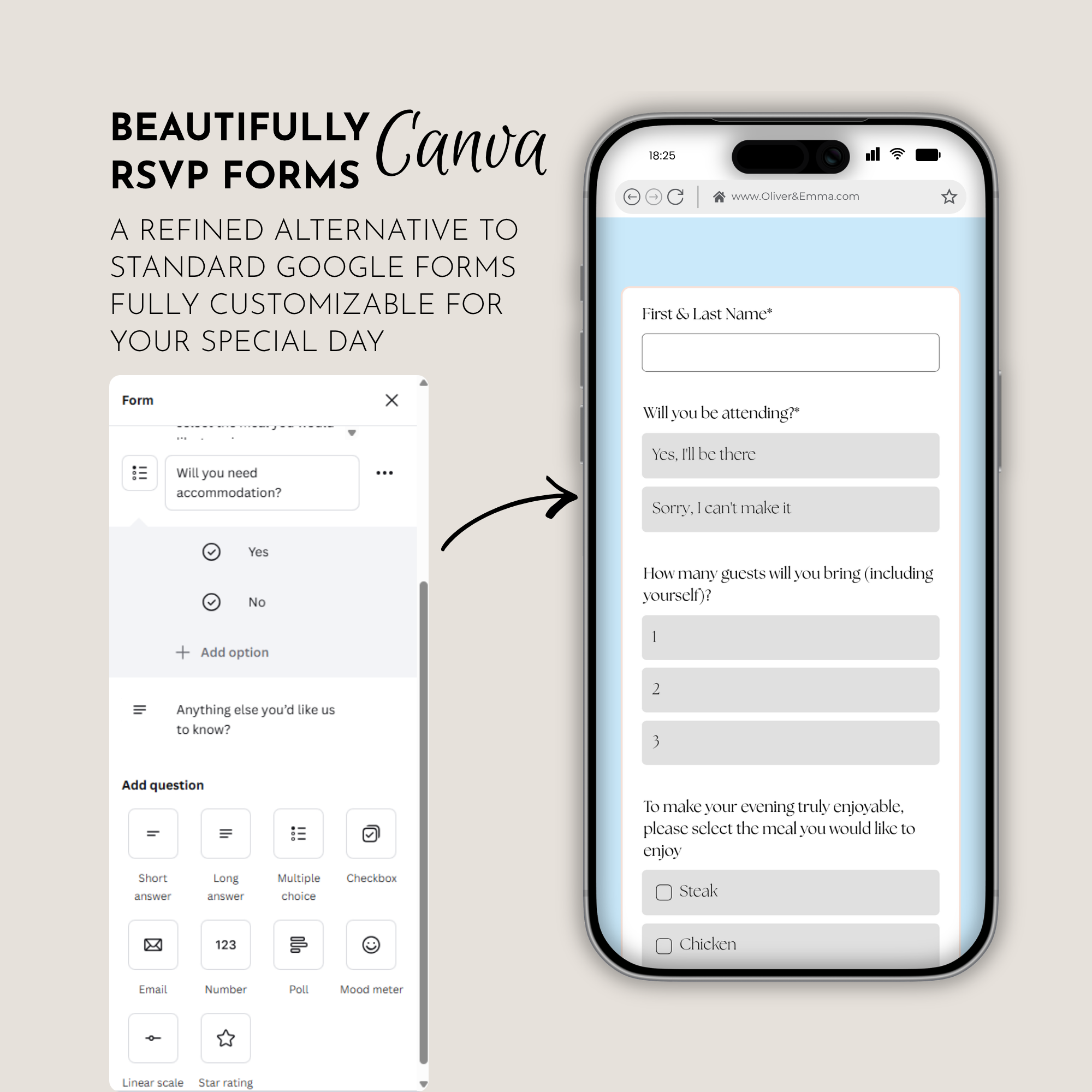 Pale Blue Wedding Website Template with RSVP | Canva Template