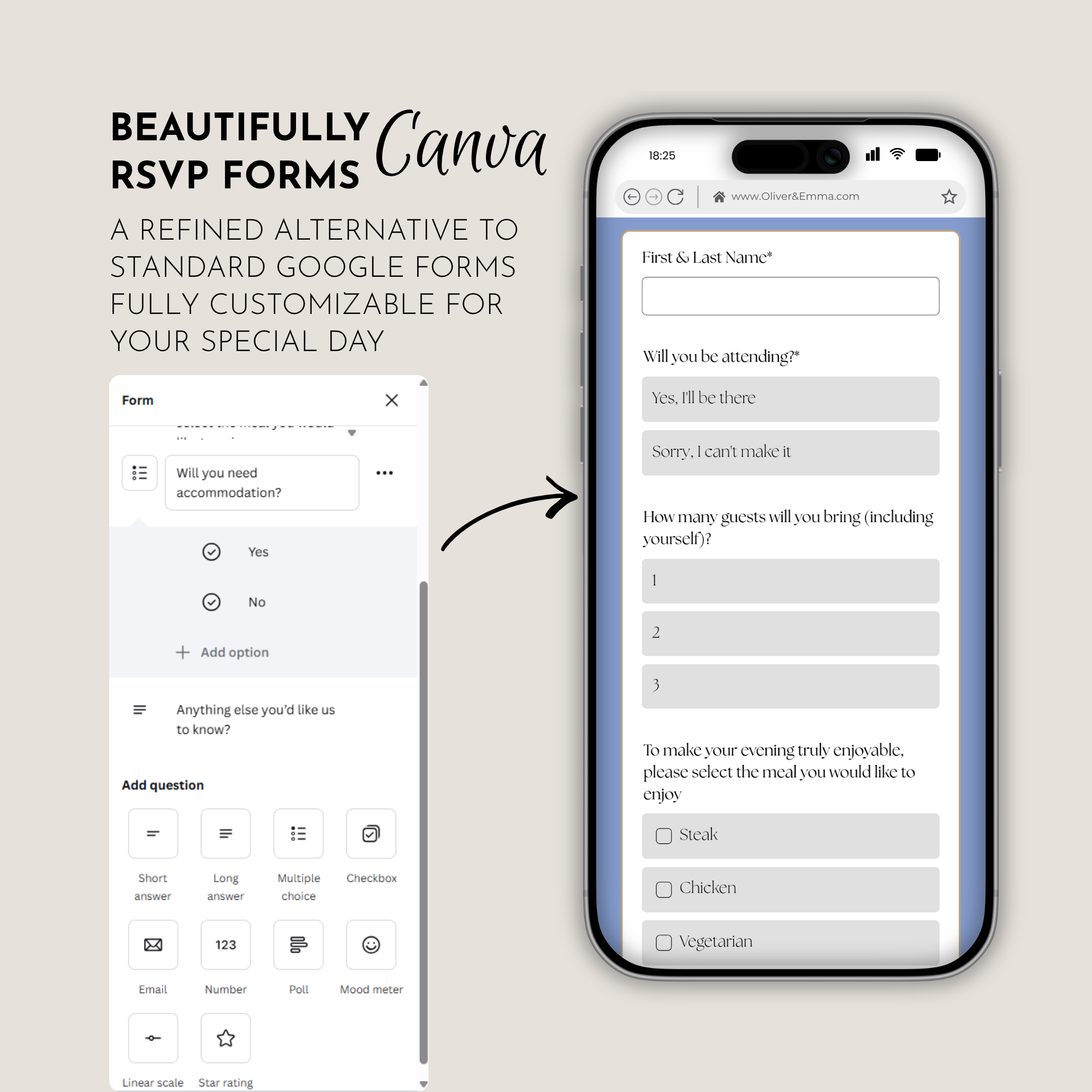 Sky Blue & Cream Wedding Website Template with RSVP | Canva Template