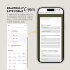 Old Money Olive & Burgundy Wedding Website Template with RSVP | Canva Template